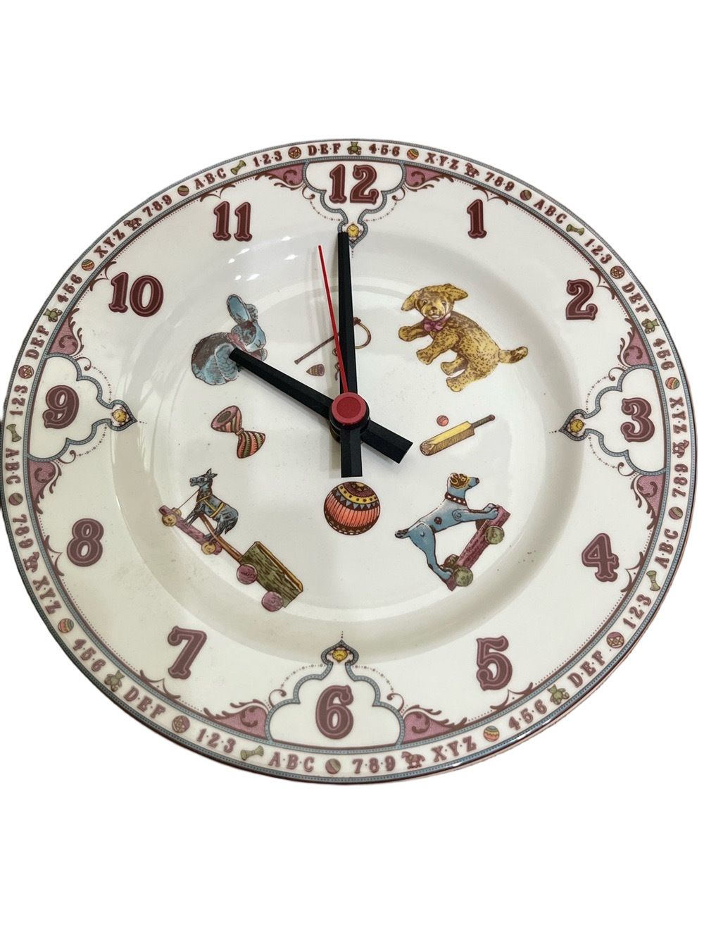 603. SPODE EDWARDIAN CHILDHOOD CLOCK (NOT WORKING)